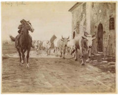 Foto antigua de pintura  de F. Gioli - Principios del siglo XX