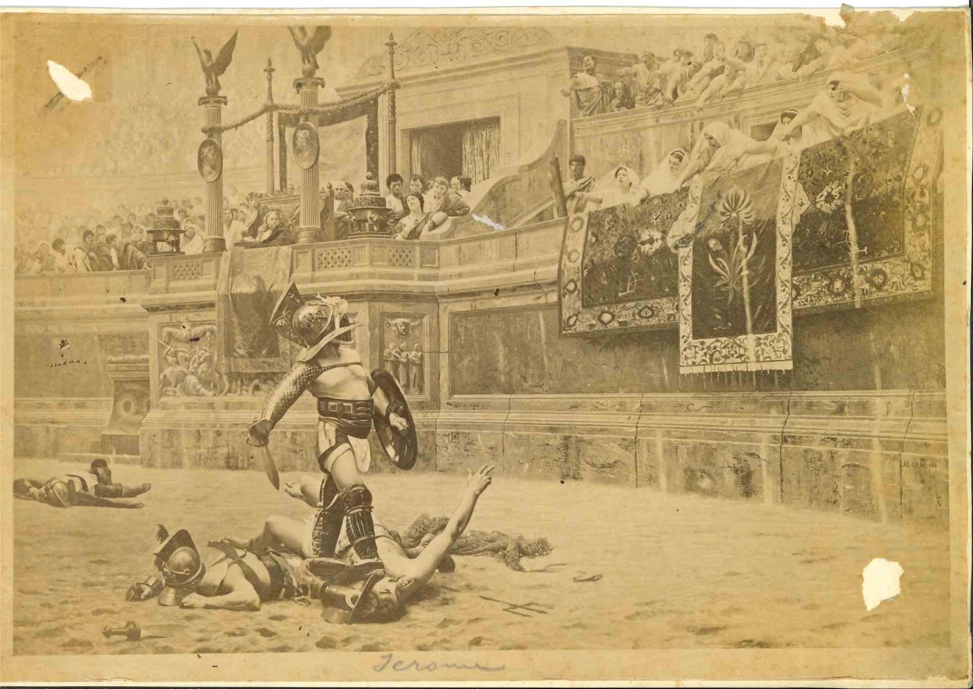 Unknown Figurative Photograph – Vintage Foto des Gemäldes - Gladiator von Jean Léon Jerome - Anfang 20.