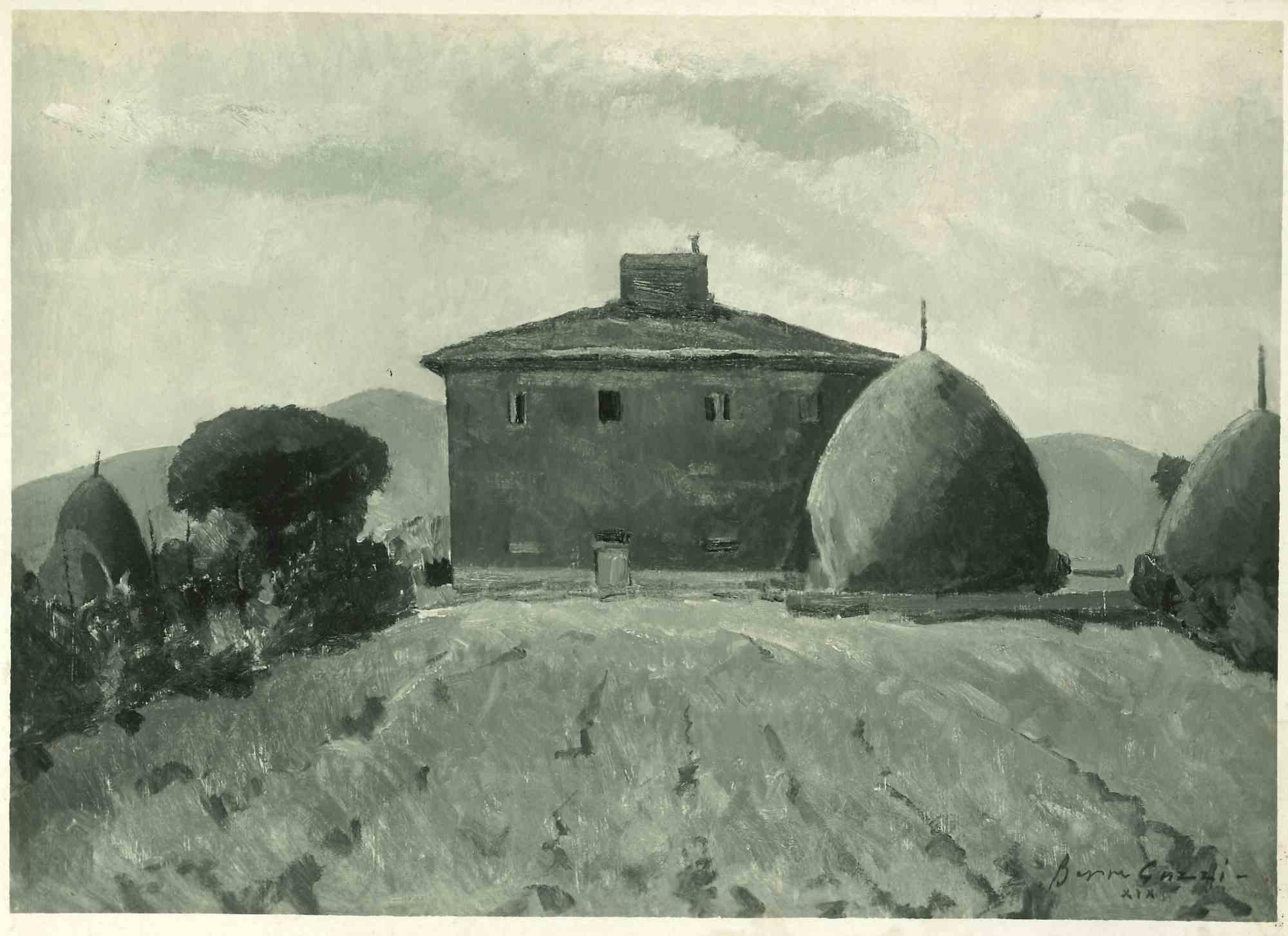 Vintage Photograph of a Painting by Beppe Guzzi - Early 20th Century