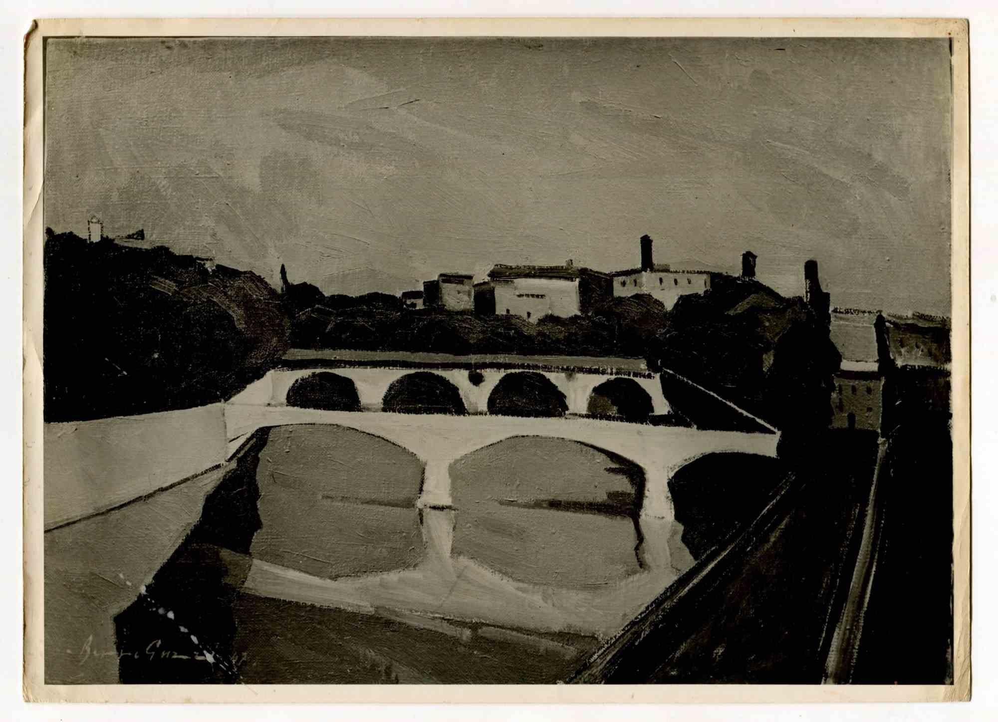 Vintage Photograph of a Painting by Beppe Guzzi - Mid-20th Century