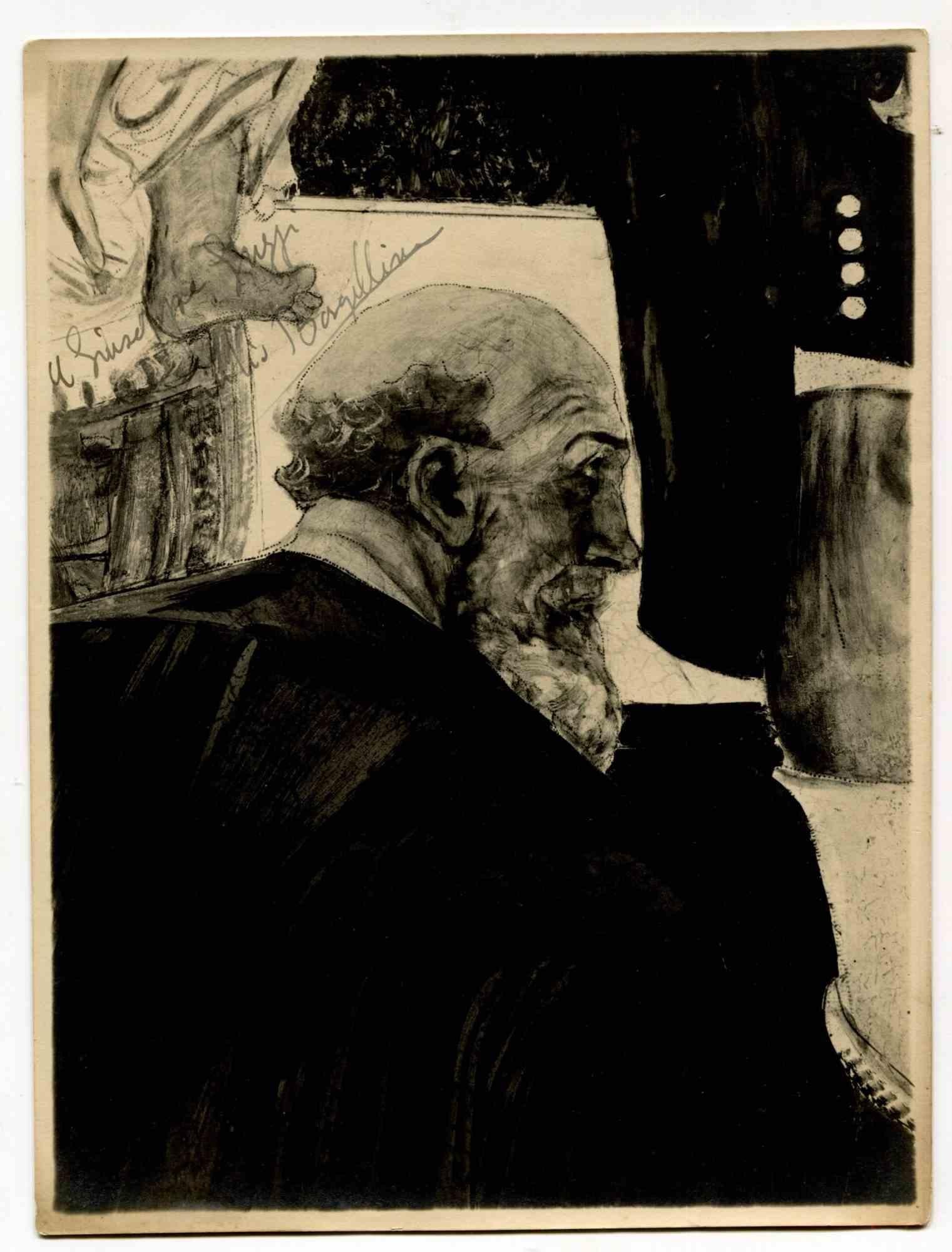 Vintage Photograph of a Painting by Beppe Guzzi - Mid-20th Century
