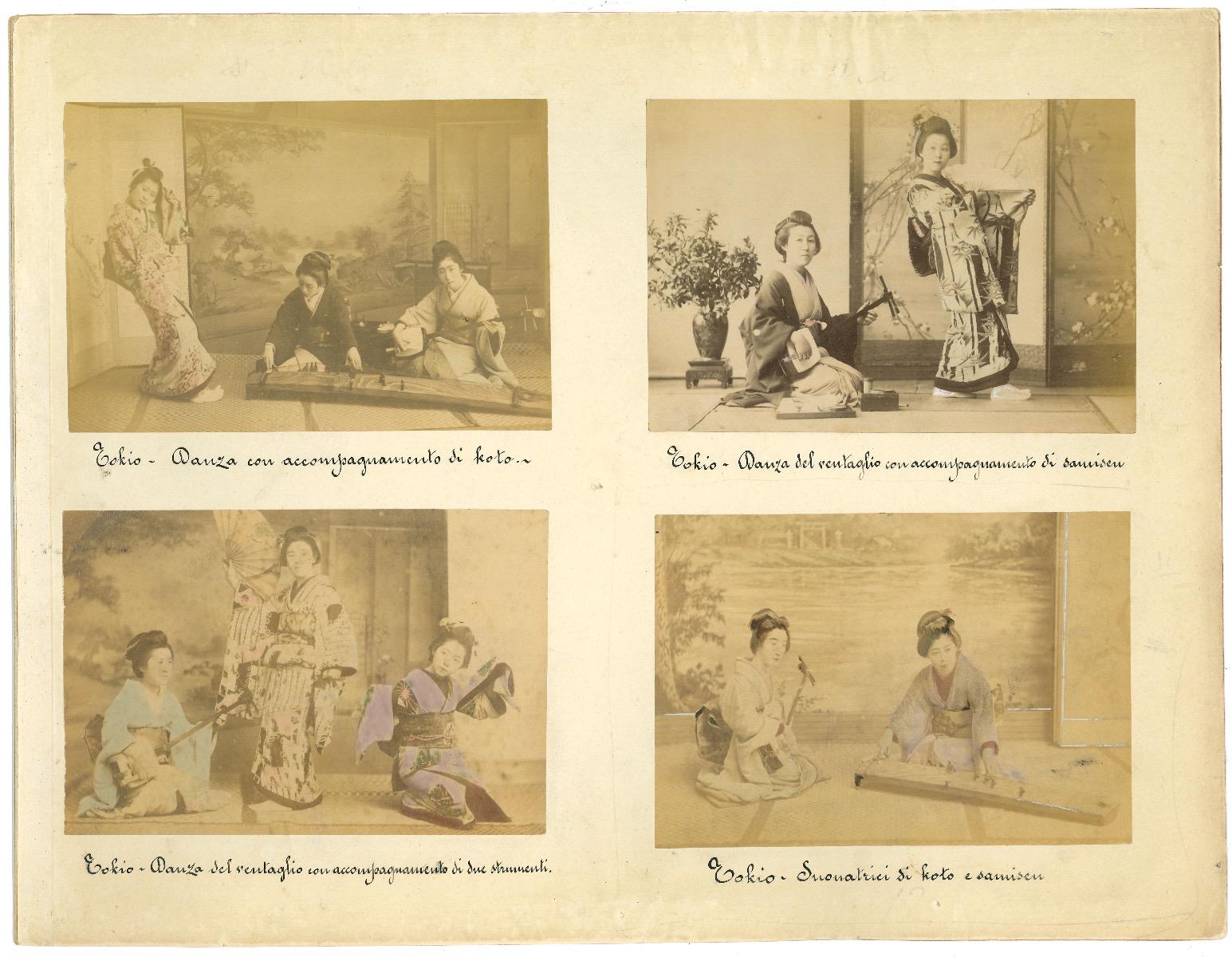 Unknown Figurative Photograph - Vintage Photos of Geishas from Tokyo - Original Albumen Prints - 1880s/90s