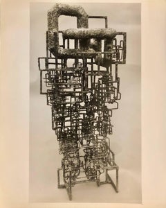 Photo vintage en gélatine argentique d'une sculpture moderniste d'Ibram Lassaw (photographie)