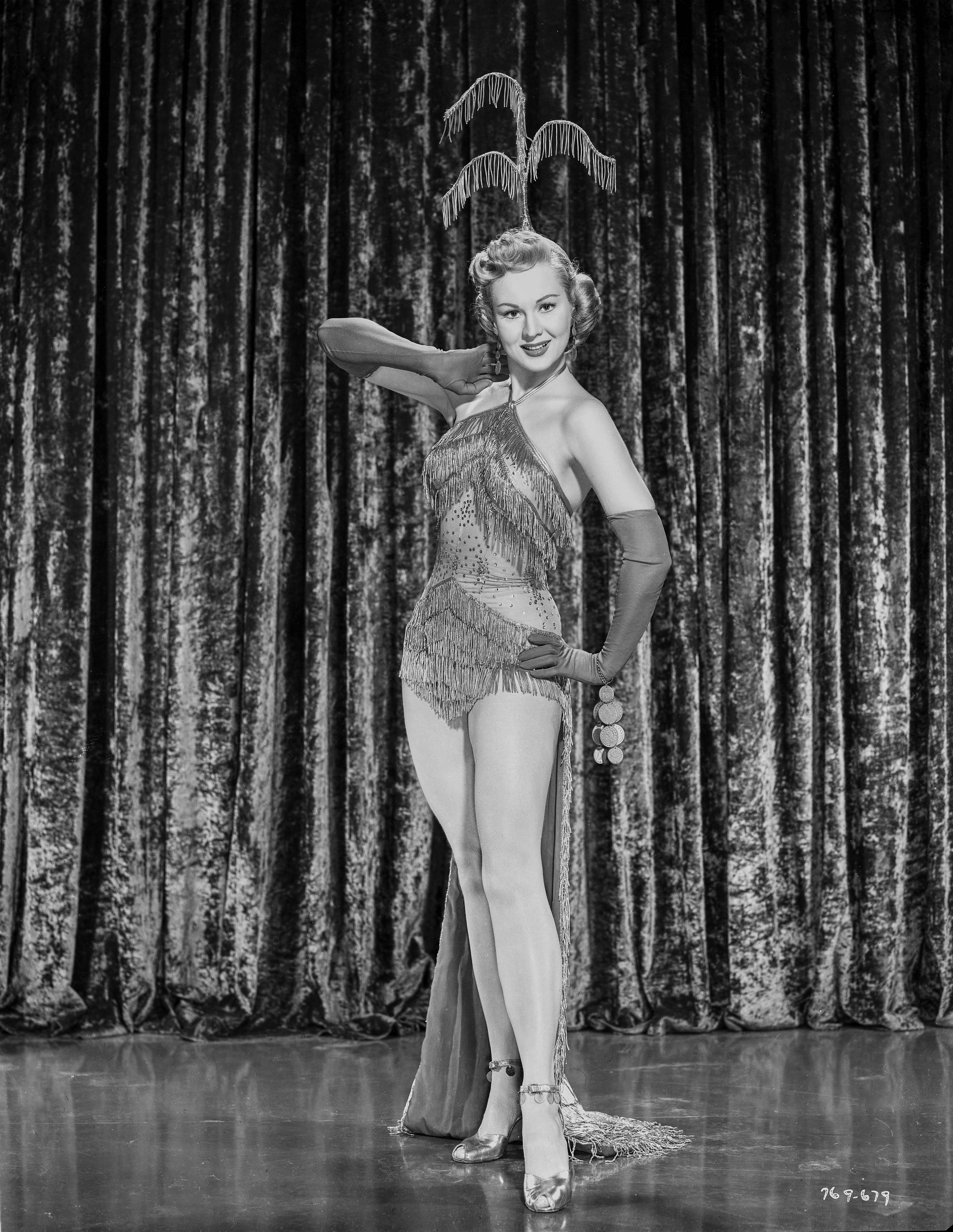 Unknown Black and White Photograph - Virginia Mayo Showgirl Fine Art Print
