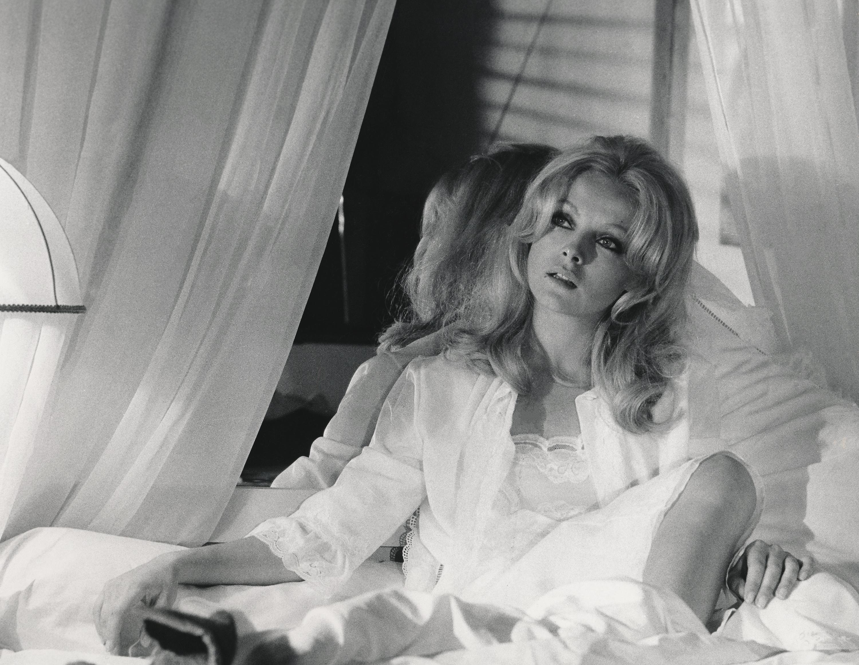 Unknown Black and White Photograph - Virna Lisi in Bedroom Fine Art Print