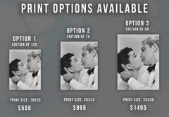 William Holden and Audrey Hepburn Iconic Kiss Fine Art Print