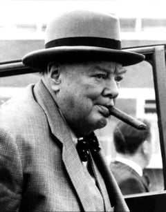 Winston Churchill Candid with Cigar Globe Photos Fine Art Print