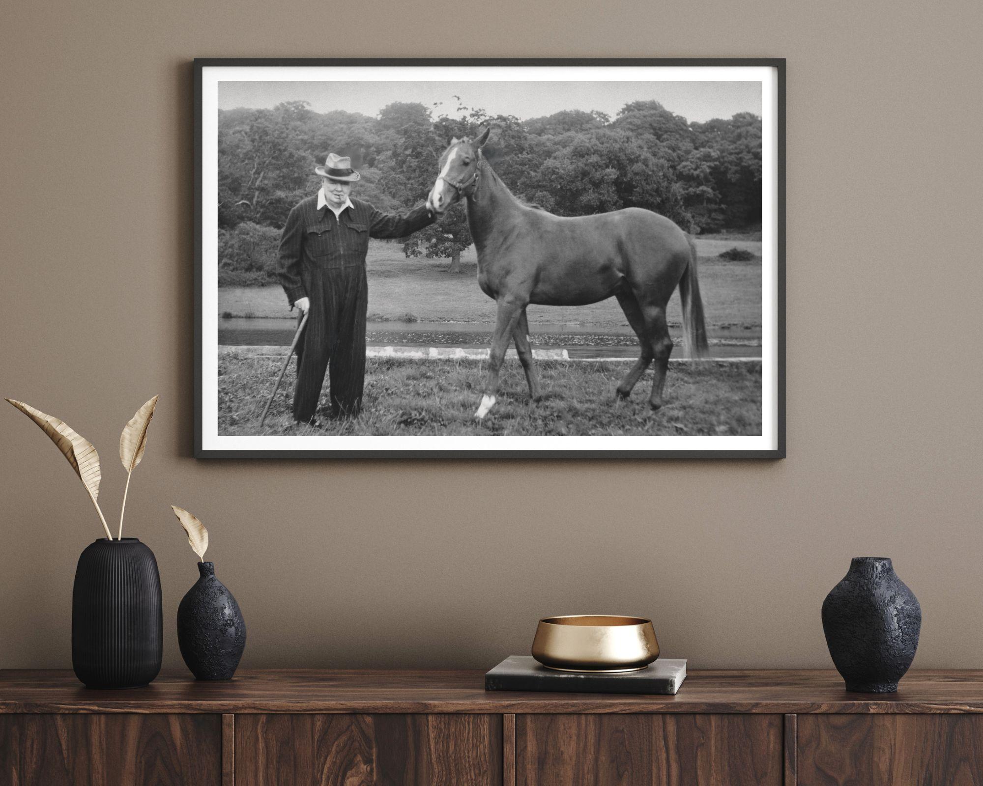 Winston Churchill with Horse - Photograph by Unknown