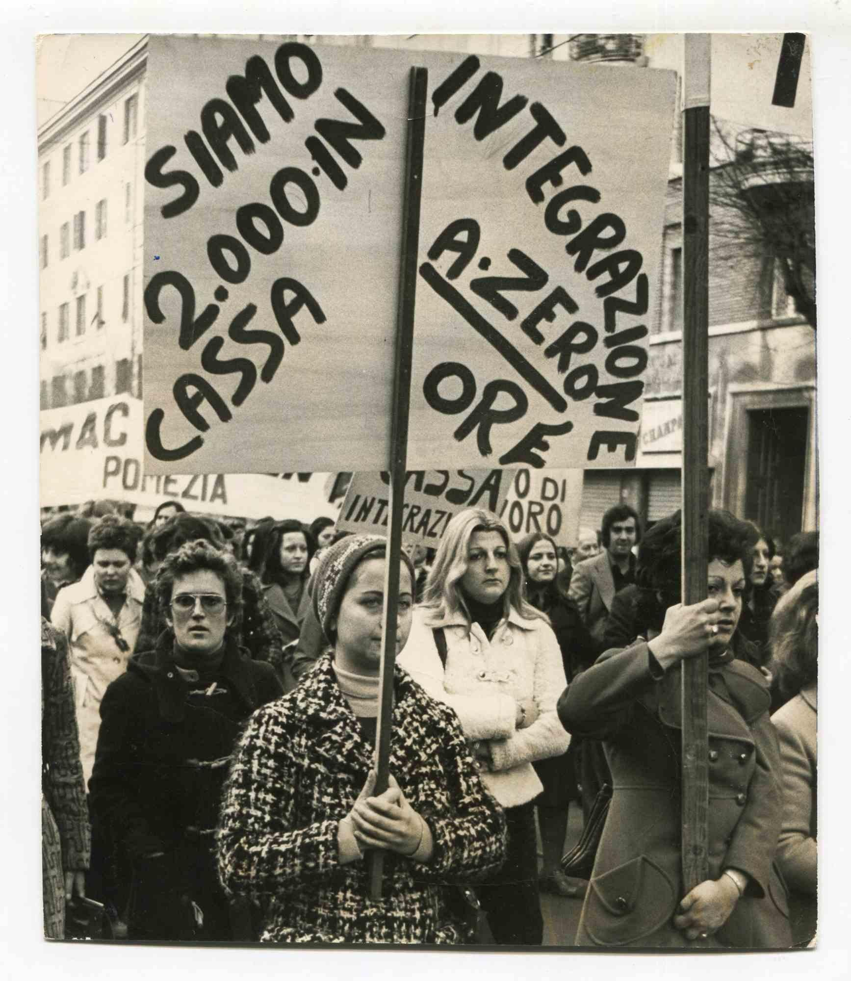 Unknown Portrait Photograph - Women Demonstration of Protest - Vintage Photographs of Feminist Movemen - 1980s