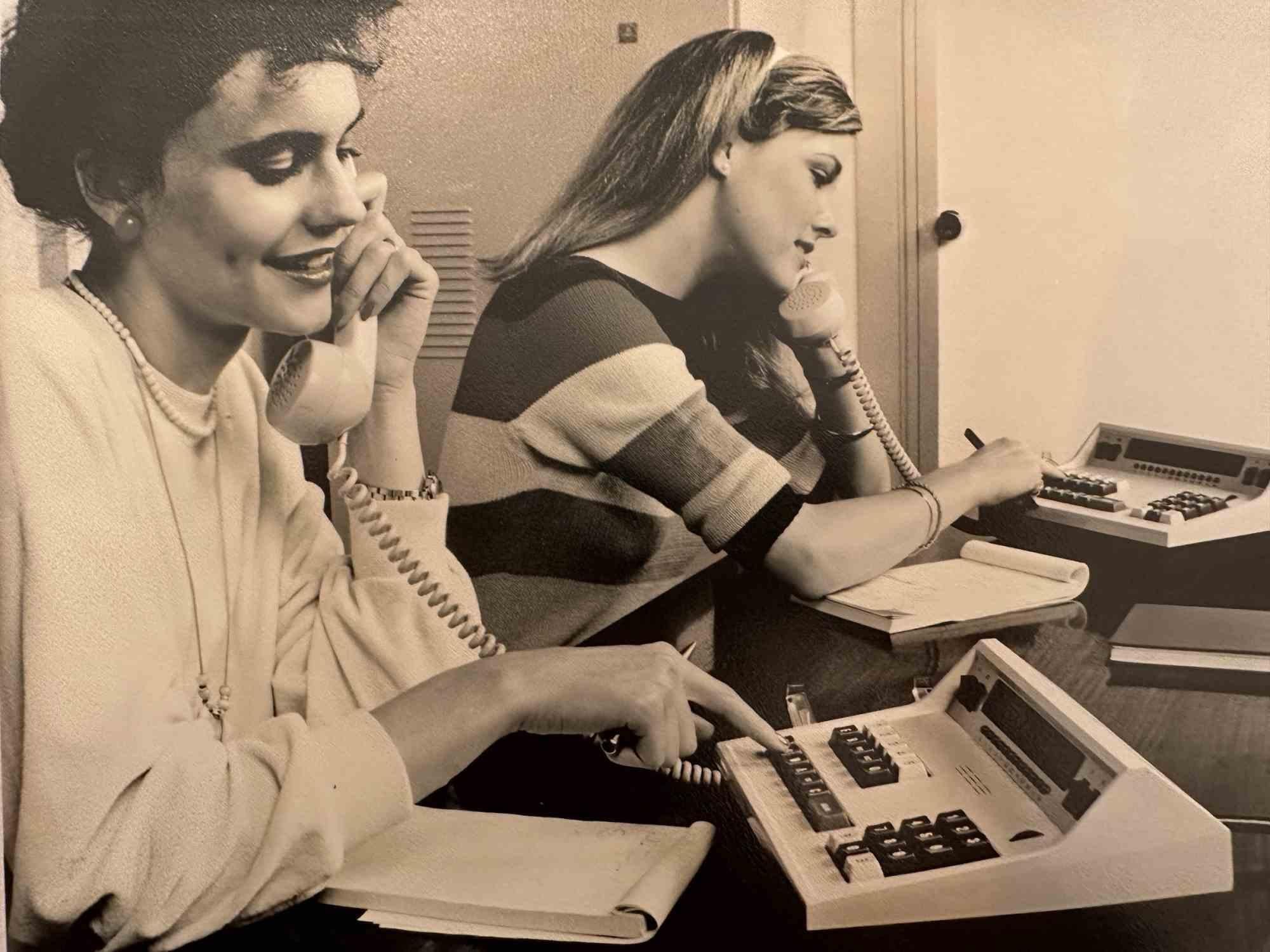 Unknown Figurative Photograph - Women Working at Italtel -New Technologies - 1970s