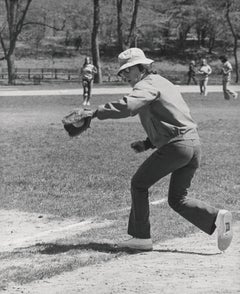 Woody Allen Playing Baseball Fine Art Print