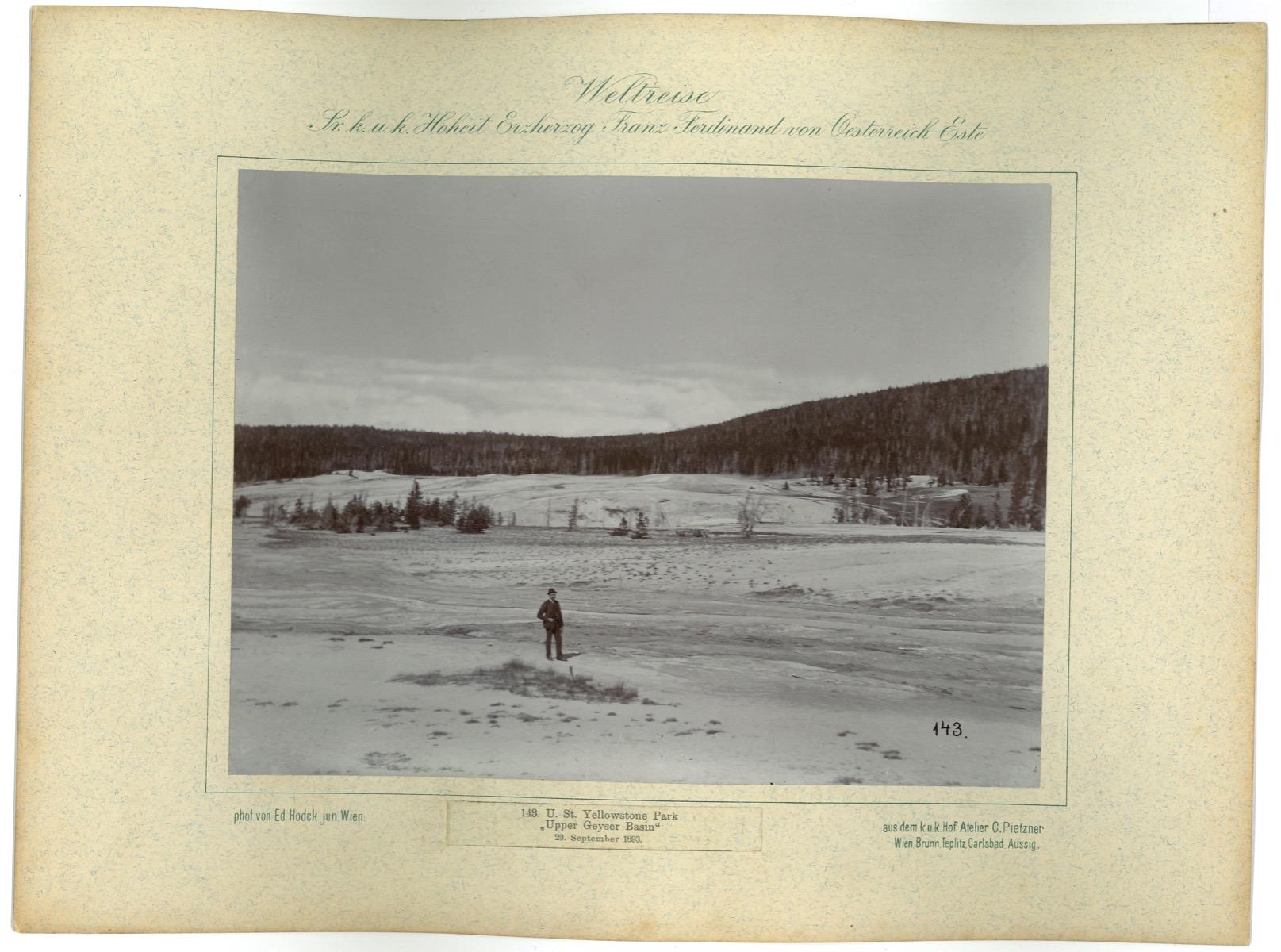 Unknown Landscape Photograph - Yellowstone Park - Upper Geyser Basin - Vintage Photo 1893