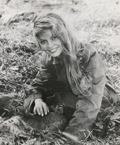 Vintage Young Brigitte Bardot Smiling in the Grass Fine Art Print