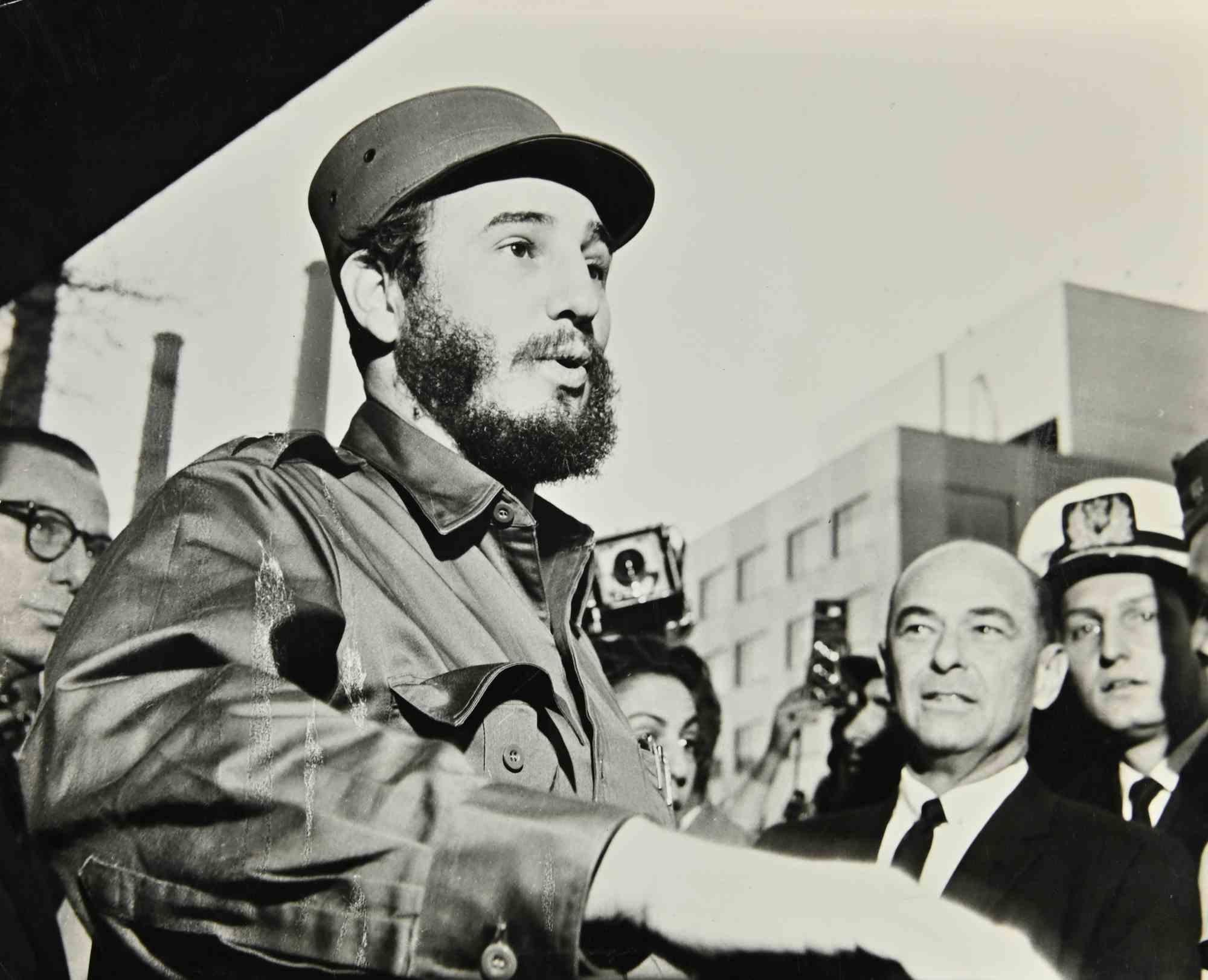 Unknown Black and White Photograph -  Young Fidel Castro - Vintage b/w Photo-1957