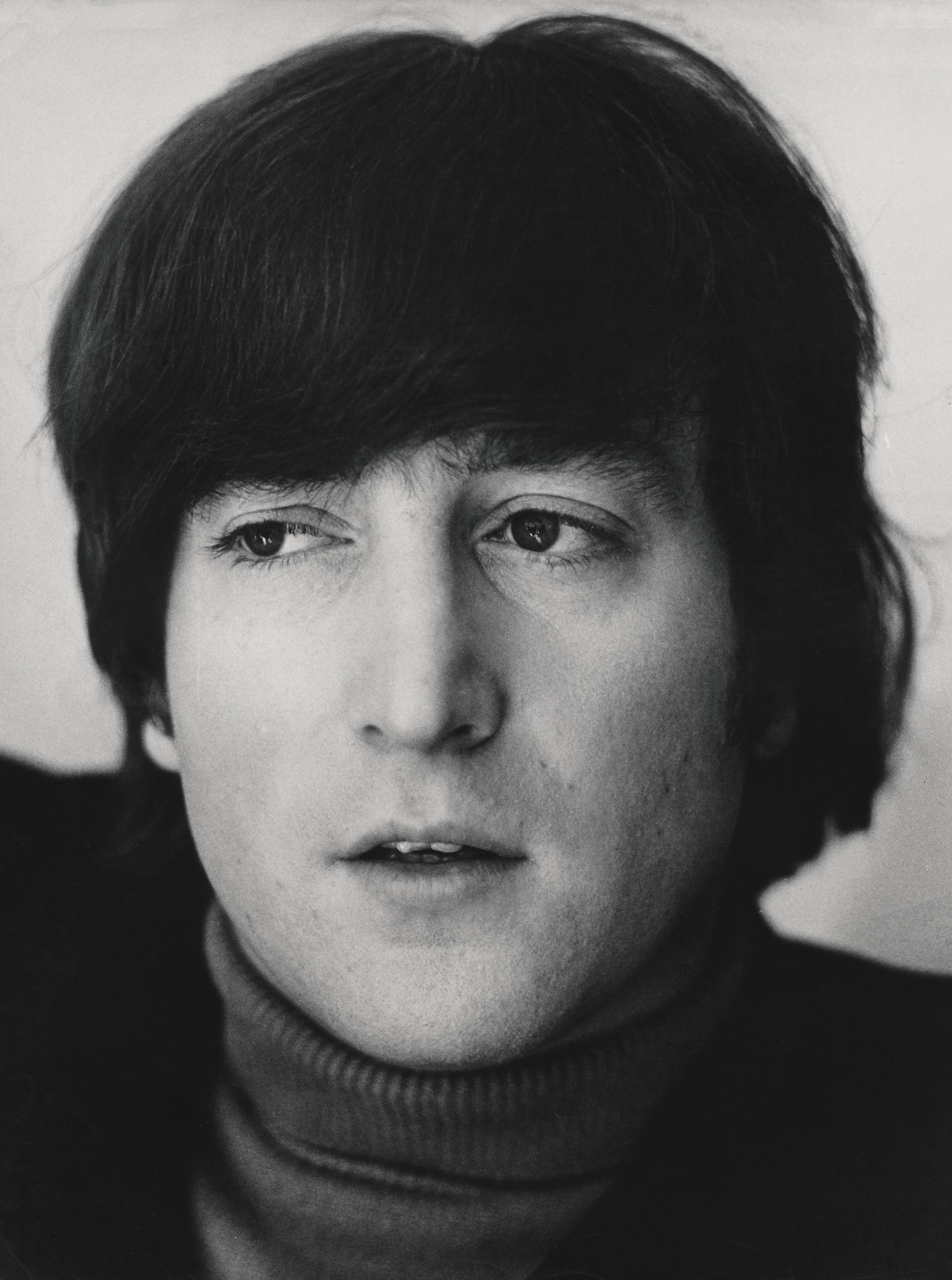 Unknown Black and White Photograph - Young John Lennon Up Close Globe Photos Fine Art Print