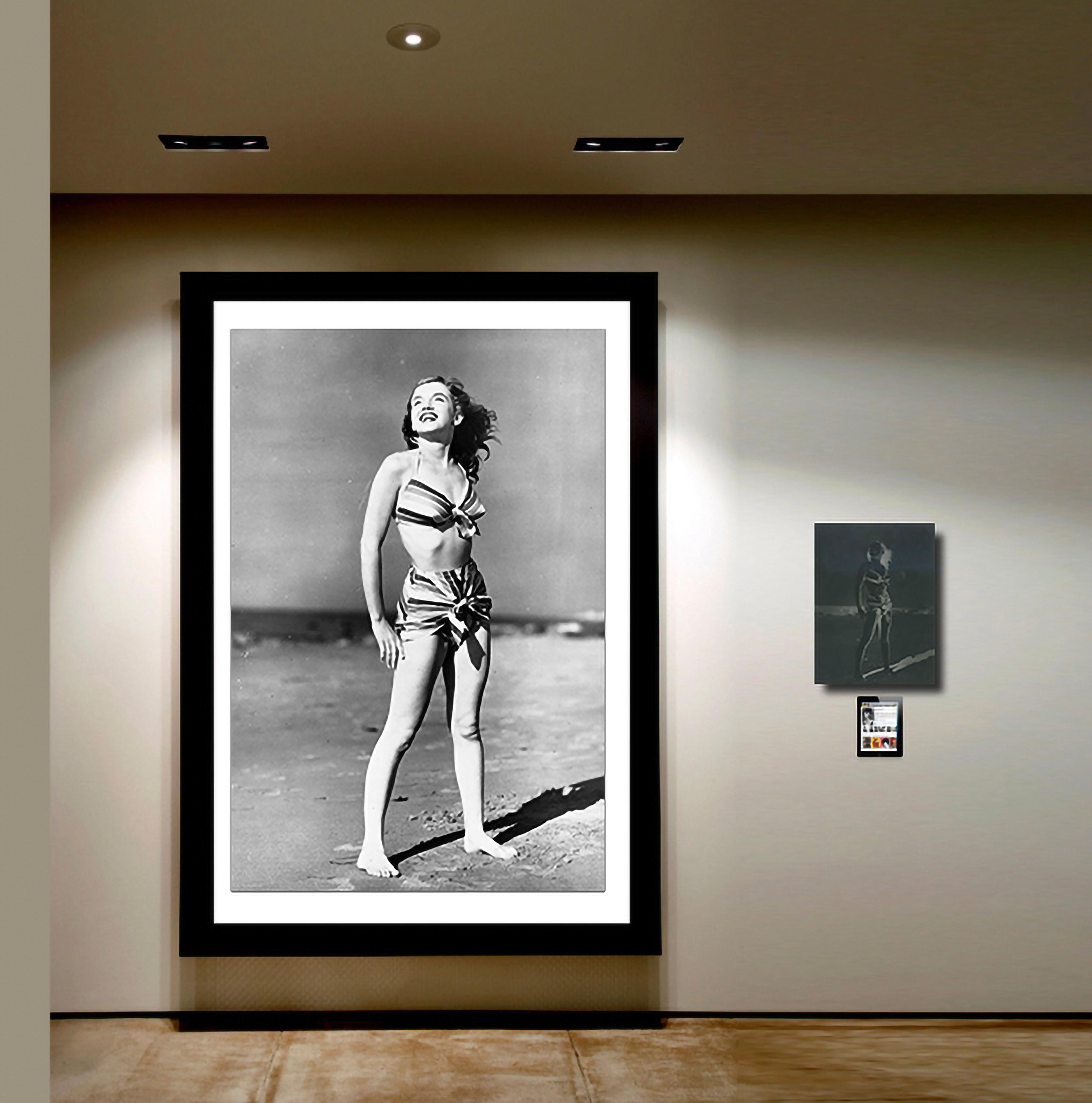 Young Marilyn Monroe on the Beach - Photograph and Vintage Large Format Negative