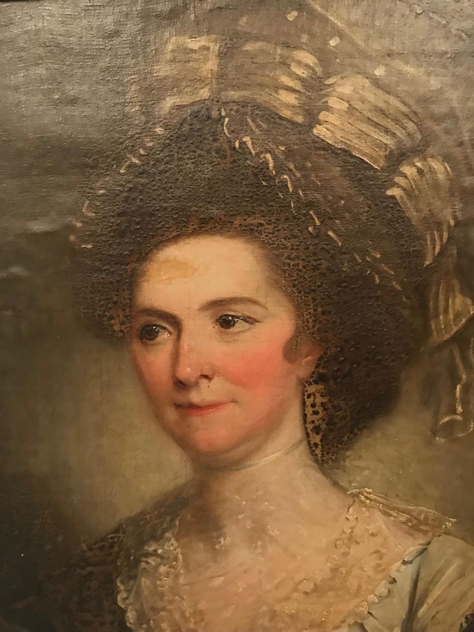 Unknown: Portrait of a Scottish Lady Oil on Canvas In Good Condition For Sale In Montreal, QC