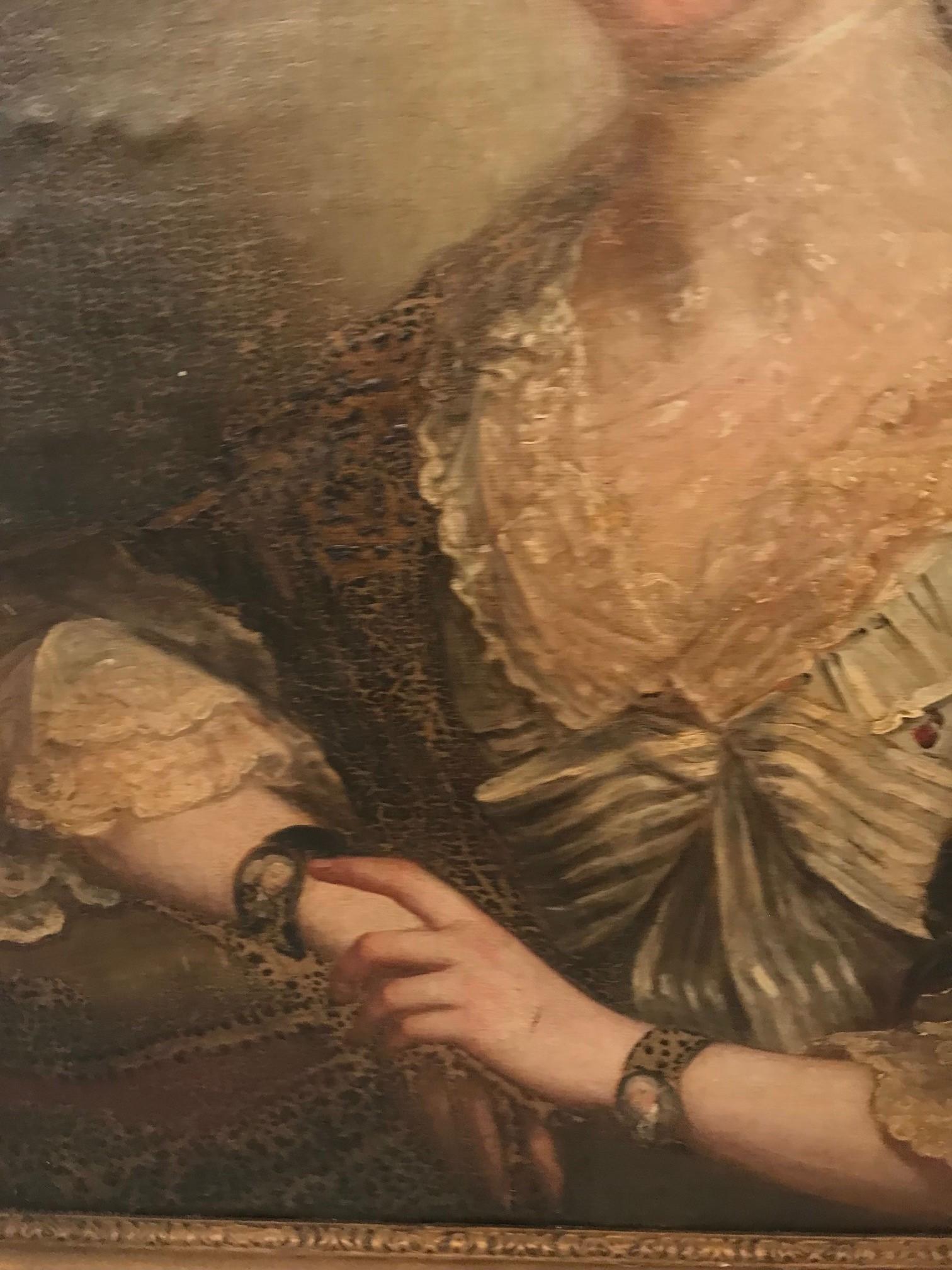 XIXe siècle Unknown : Portrait d'une dame écossaise Huile sur toile en vente