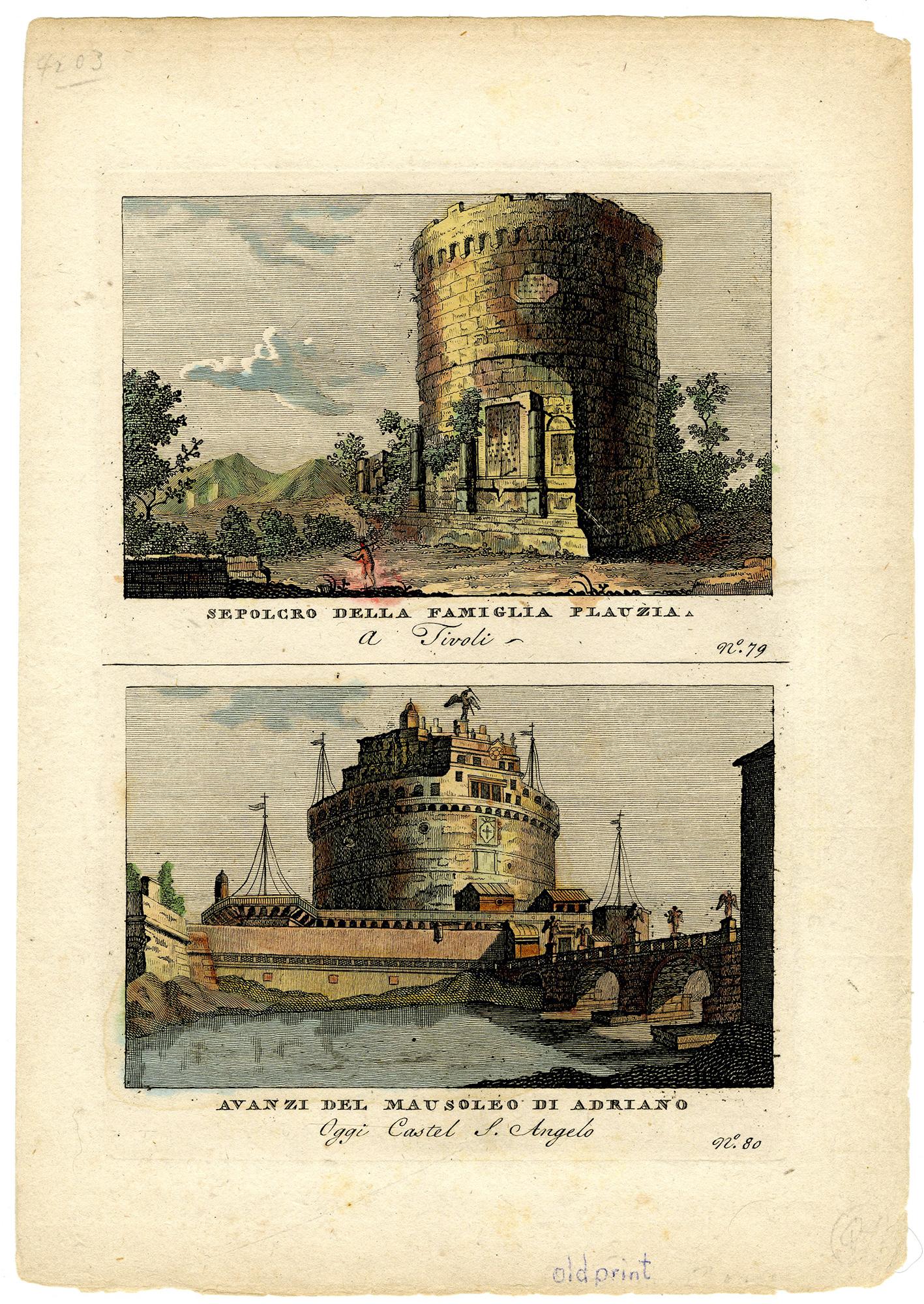 12 images on 6 sheets from Nuova raccolta delle vedute moderne di Roma - Print by Unknown