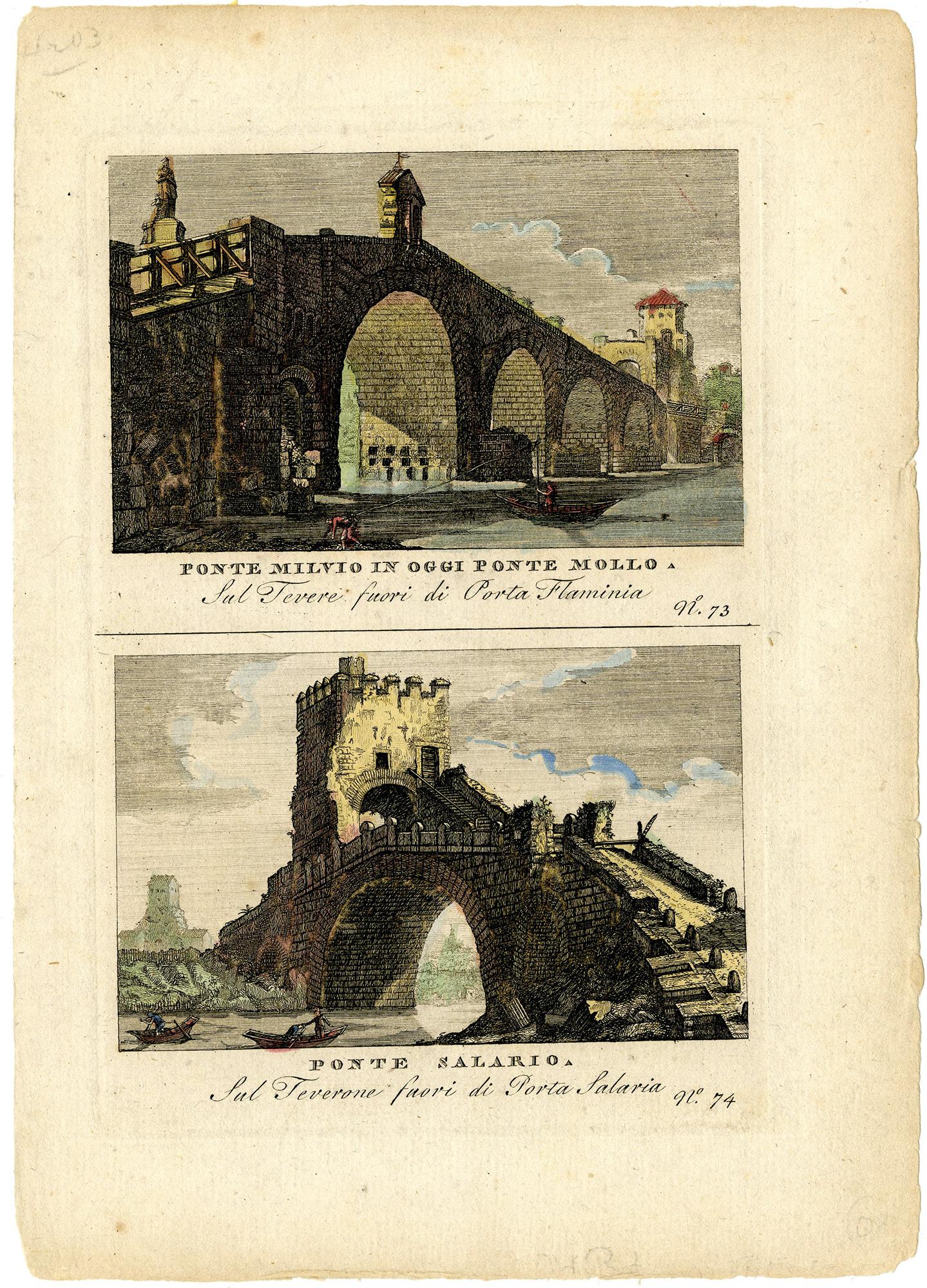 12 images on 6 sheets from Nuova raccolta delle vedute moderne di Roma - Italian School Print by Unknown