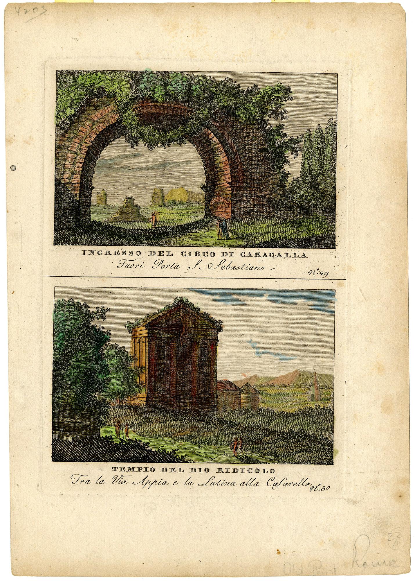 Rome: 1795. 
Each an engraving with extensive hand coloring on laid paper, some with a partial heraldic watermark, each 6 5/8 x 4 3/4 inches (165 x 120 mm); (sheet) 10 1/4 x 7 1/8 inches (268 x 200 mm). Condition is consistent with age, each with