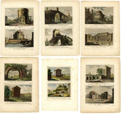 12 images on 6 sheets from Nuova raccolta delle vedute moderne di Roma