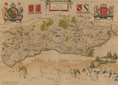 Antique 1648 Engraving - Johannes Blaeu's Map of Sussex