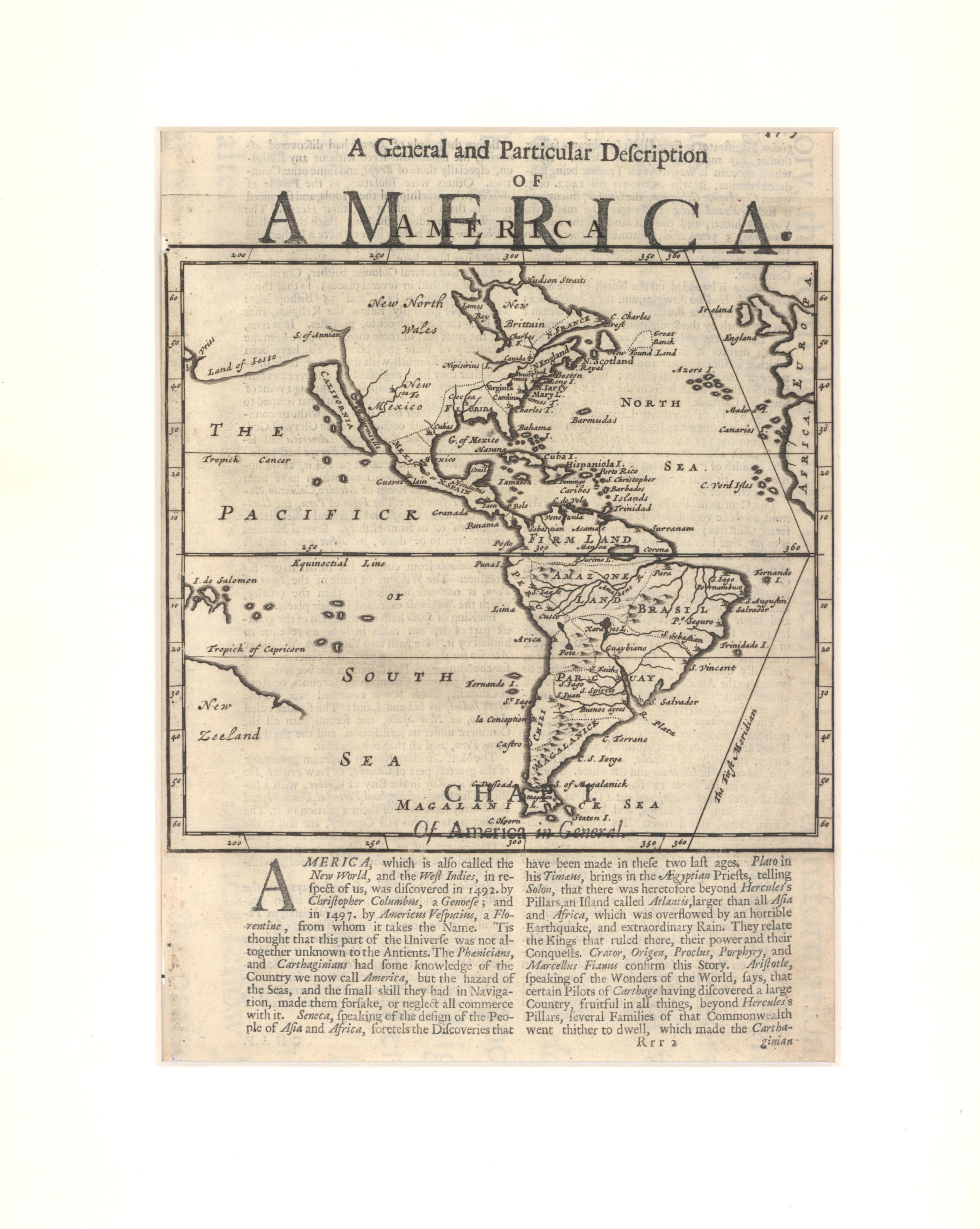 1701 Western Hemisphere Map with California as an Island