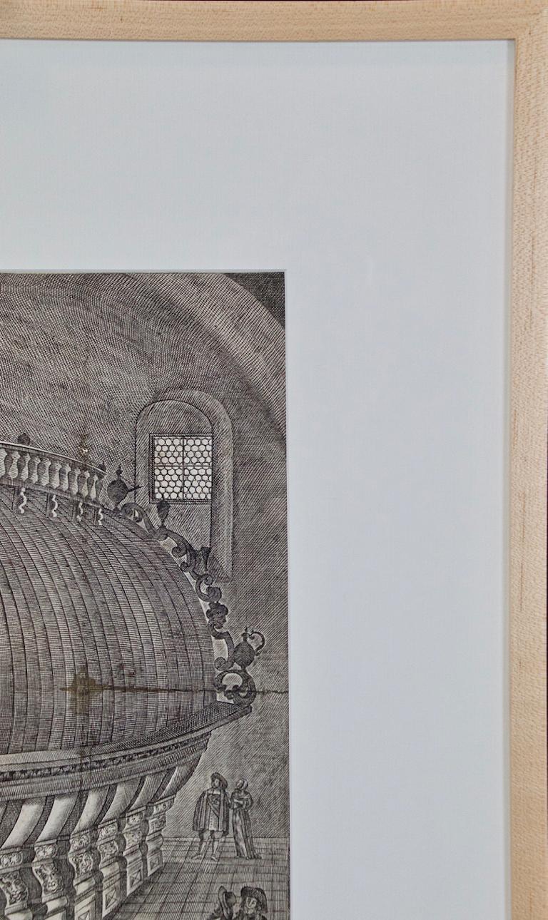 « The Heidelberg Tun : A Framed 17th Century Engraving of a Huge Wine Cask » en vente 3