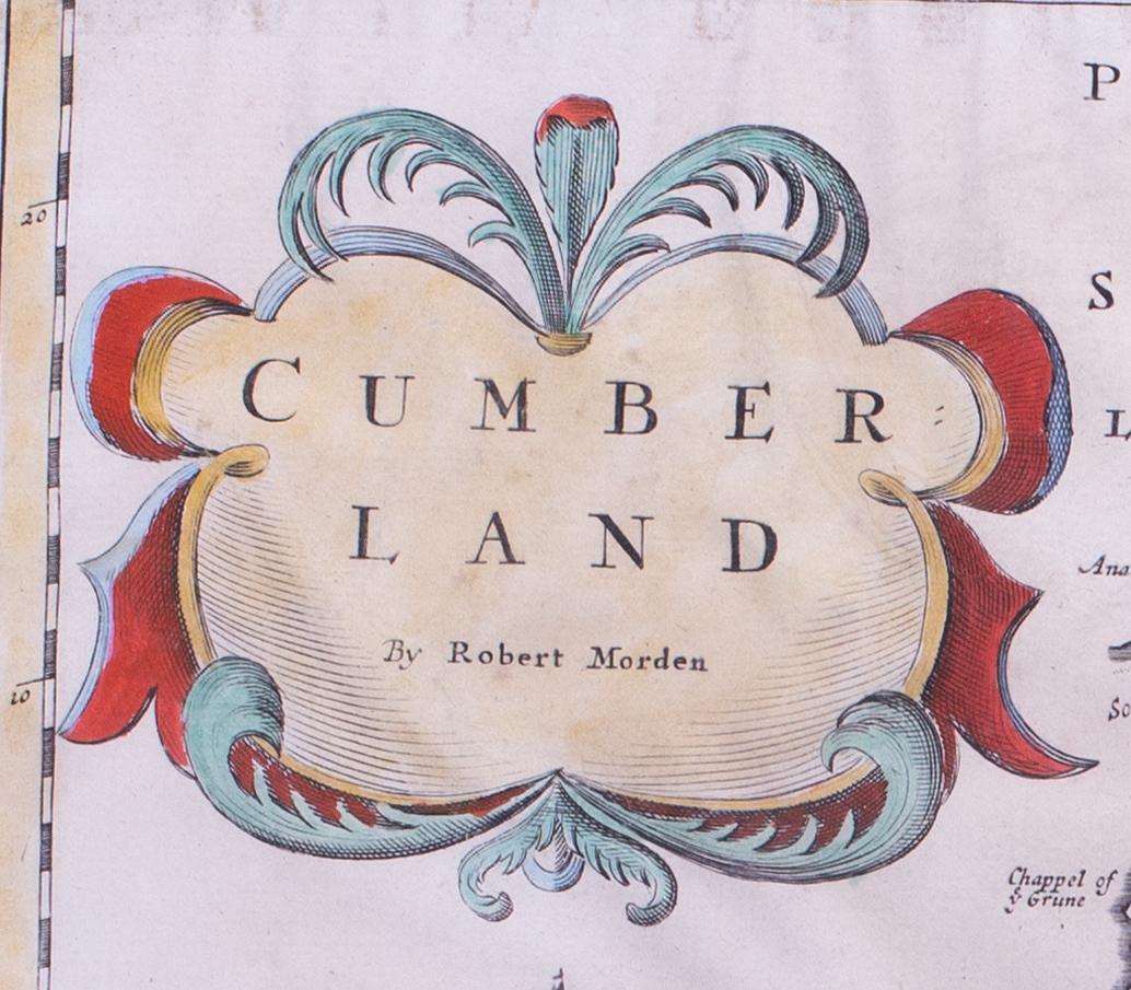 17th Century map of Cumberland, UK by Robert Morden - Print by Unknown