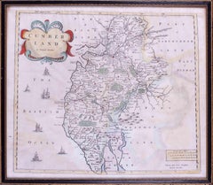 17th Century map of Cumberland, UK by Robert Morden
