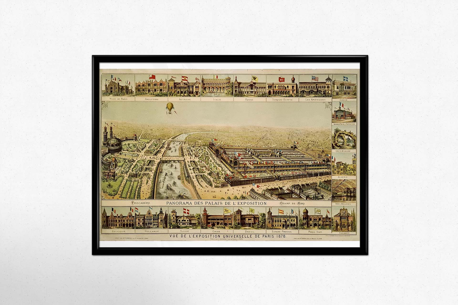 Exposition universelle de Paris de 1878 - Panorama des palais de l'exposition en vente 1