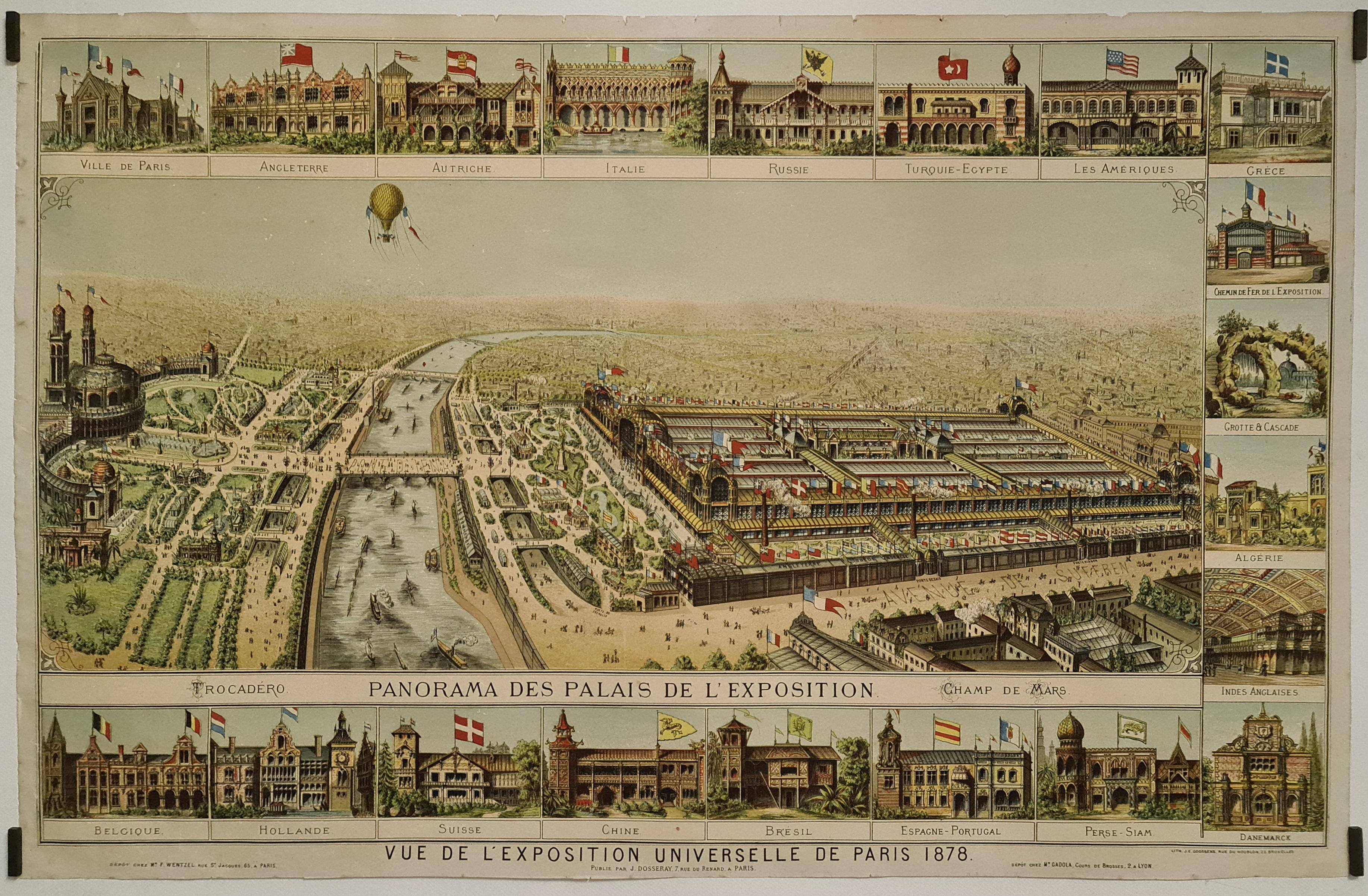 Exposition universelle de Paris de 1878 - Panorama des palais de l'exposition en vente 2