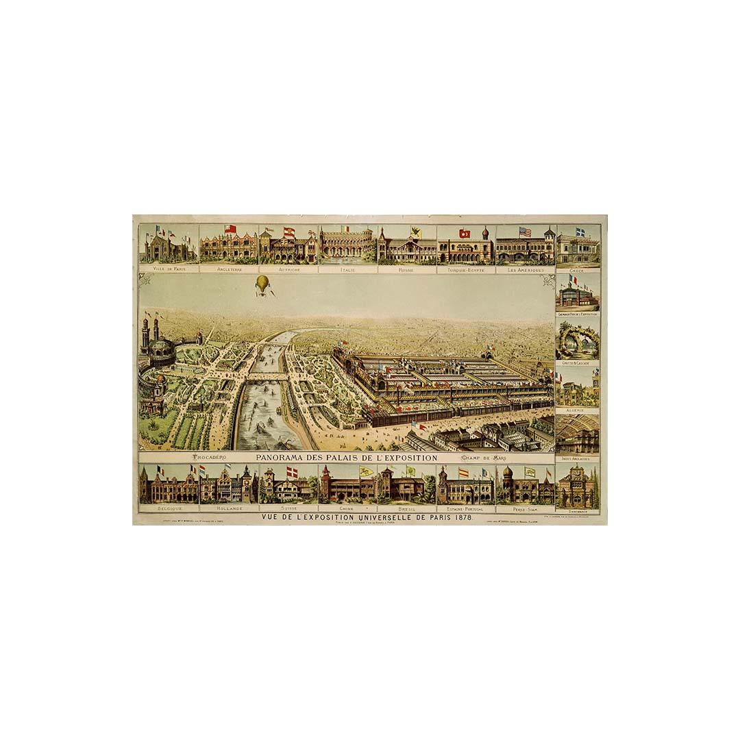 1878 Paris Universal Exhibition - Panorama des palais de l'exposition - Print by Unknown