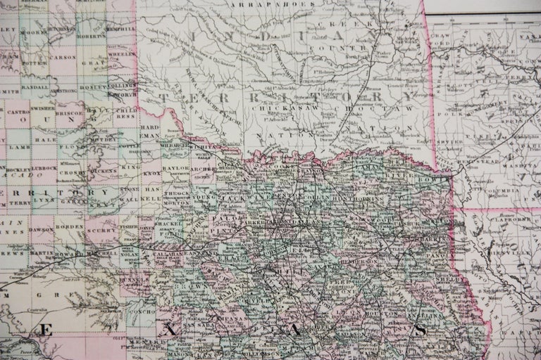 Unknown 1886 Lithograph Map of Texas by William Bradley and Bros. For