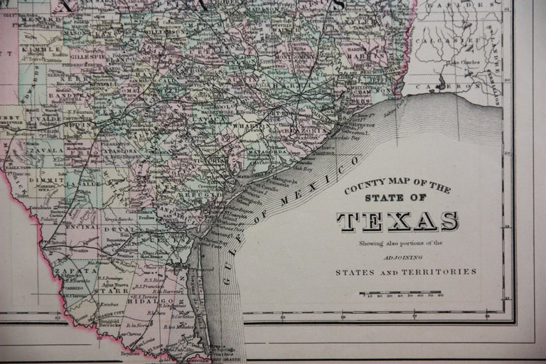 Unknown 1886 Lithograph Map of Texas by William Bradley and Bros. For