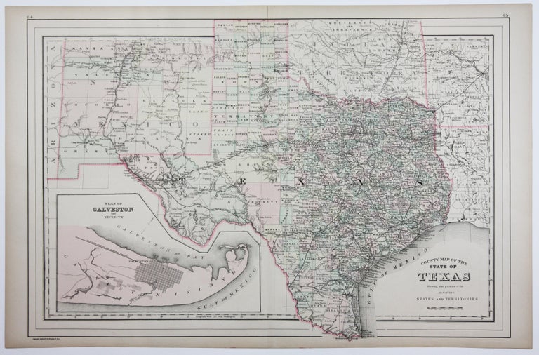Unknown 1886 Lithograph Map of Texas by William Bradley and Bros. For