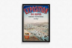 1887 Originalplakat zur Frderung der Internationalen Seefahrtsausstellung Le Havre