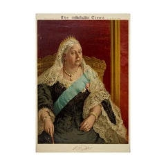 1897 affiche originale du journal The Times Jubilé de diamant de la reine Victoria