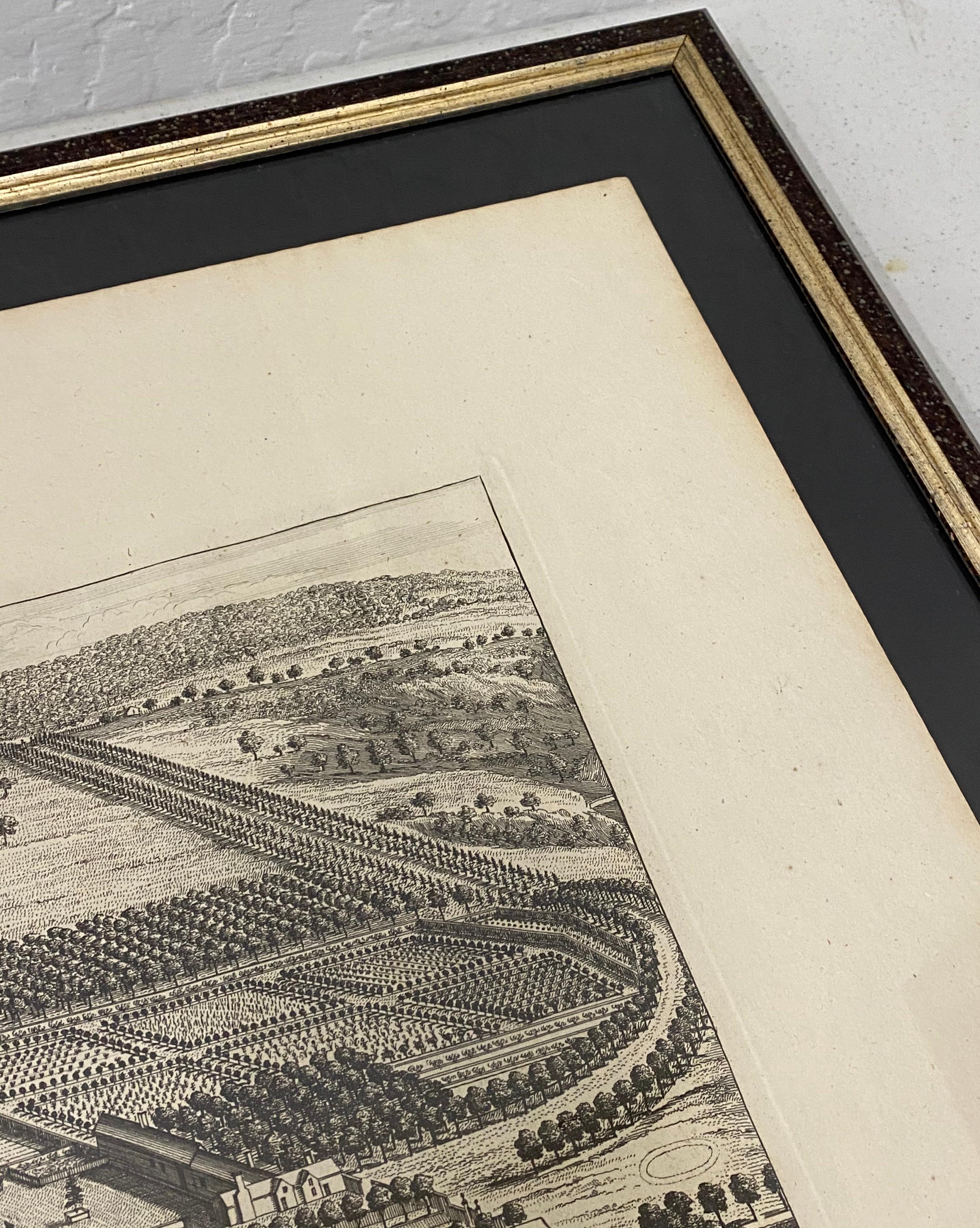 18th C. Kupferstich „Shire of the Seat of Phillip Stanhope, Earl of Chesterfield“ (Beige), Landscape Print, von Unknown