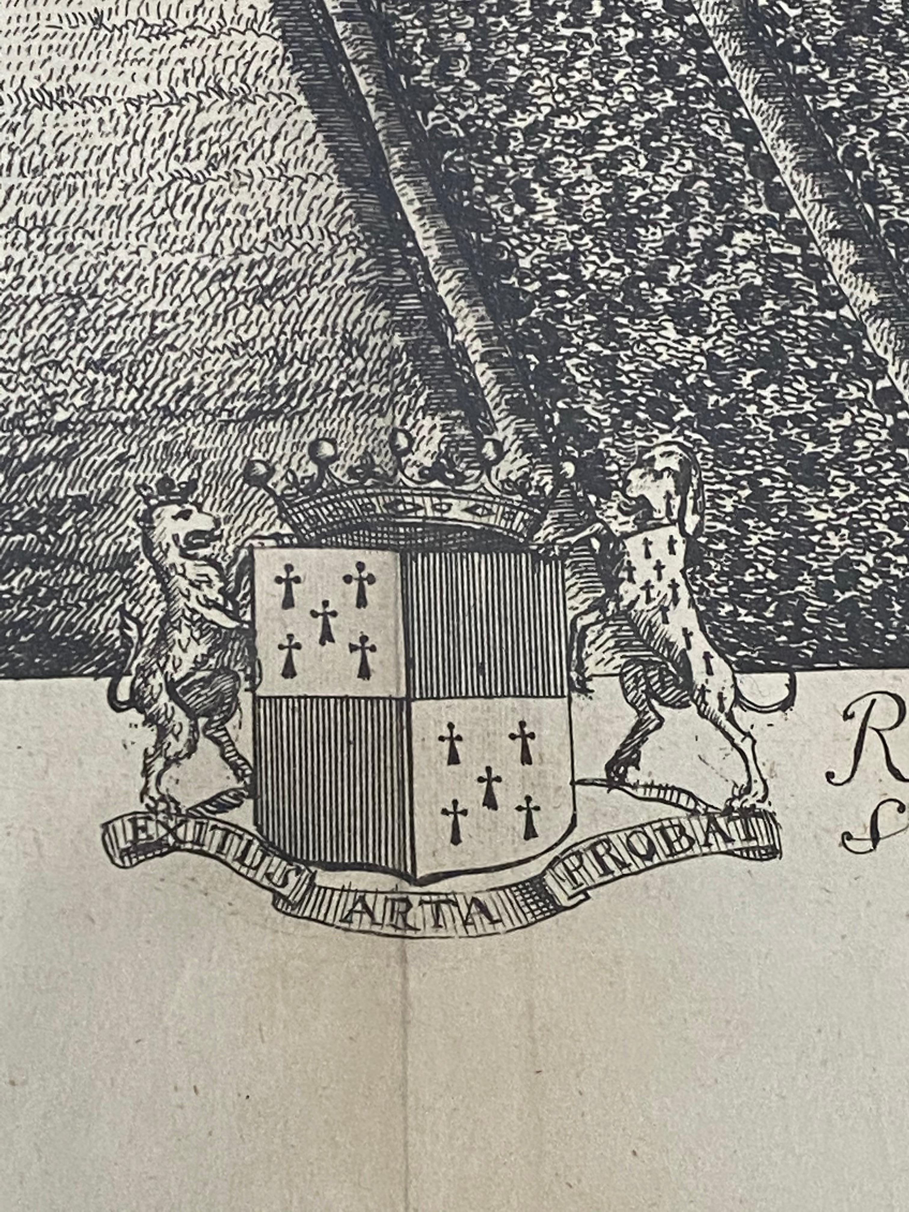 18th C. Kupferstich „Shire of the Seat of Phillip Stanhope, Earl of Chesterfield“ im Angebot 4