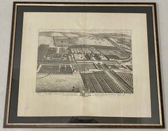 Antique 18th C. Engraving "Shire of the Seat of Phillip Stanhope, Earl of Chesterfield" 