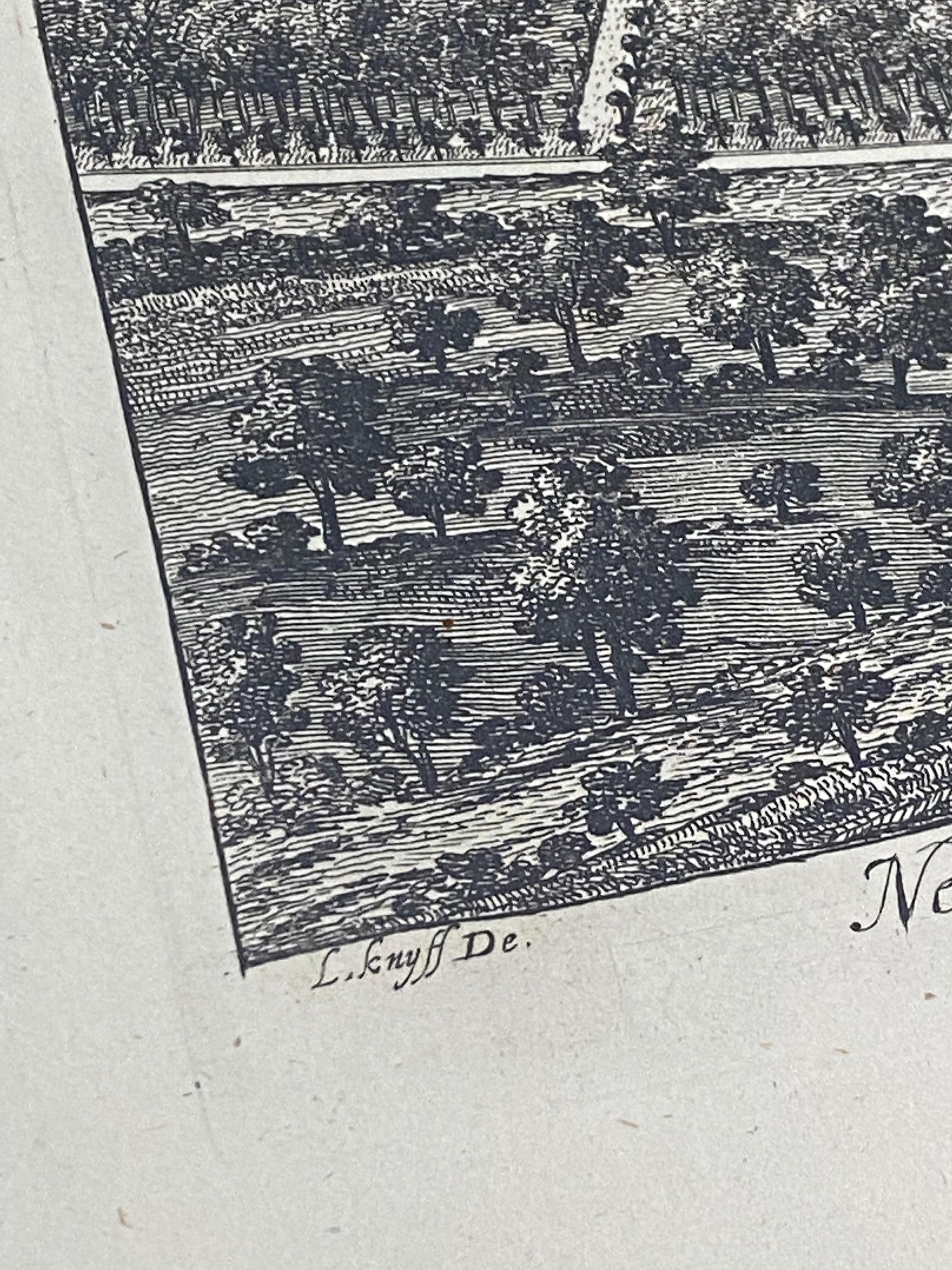 Gravure du 18e siècle « Birdeye View of New Park in Surrey » (Vue d'oiseau de New Park dans le Surrey) vers 1724 en vente 6