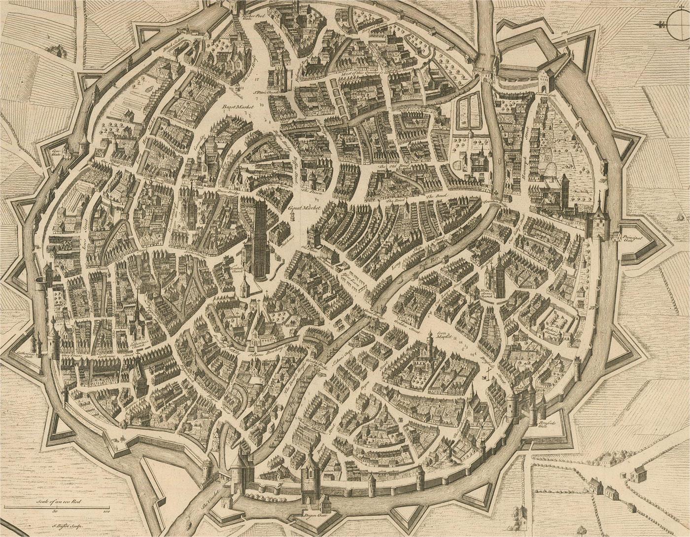 Unknown Print - 18th Century Map Engraving - Mechlin, or Malines