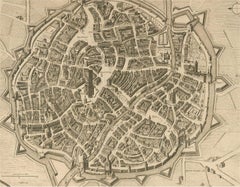 Incisione su mappa del XVIII secolo - Mechlin, o Malines