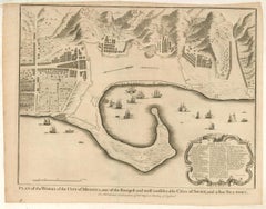 18th Century Map Engraving - Plan of the Works of the City of Messina, Sicily