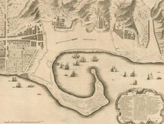 18th Century Map Engraving - Plan of the Works of the City of Messina, Sicily