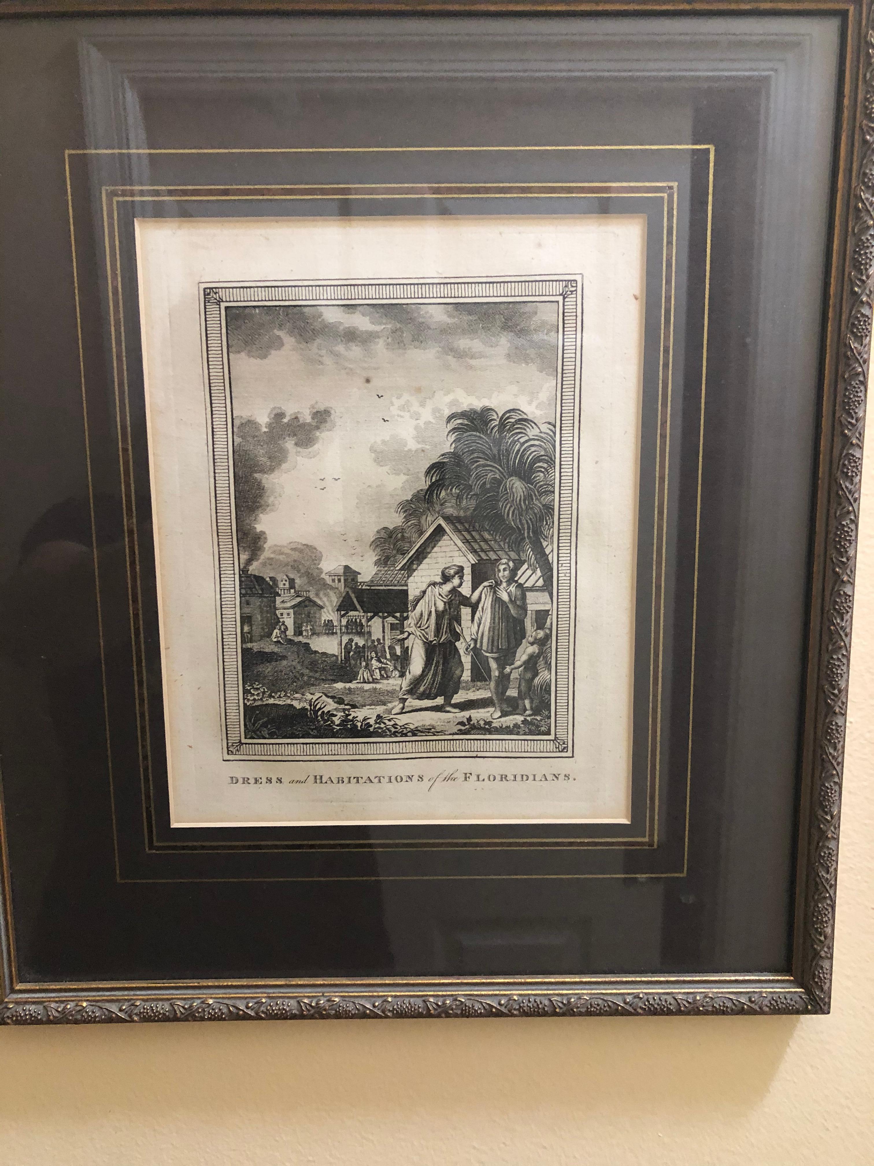 18th Century Native Floridians Etching - Brown Figurative Print by Unknown