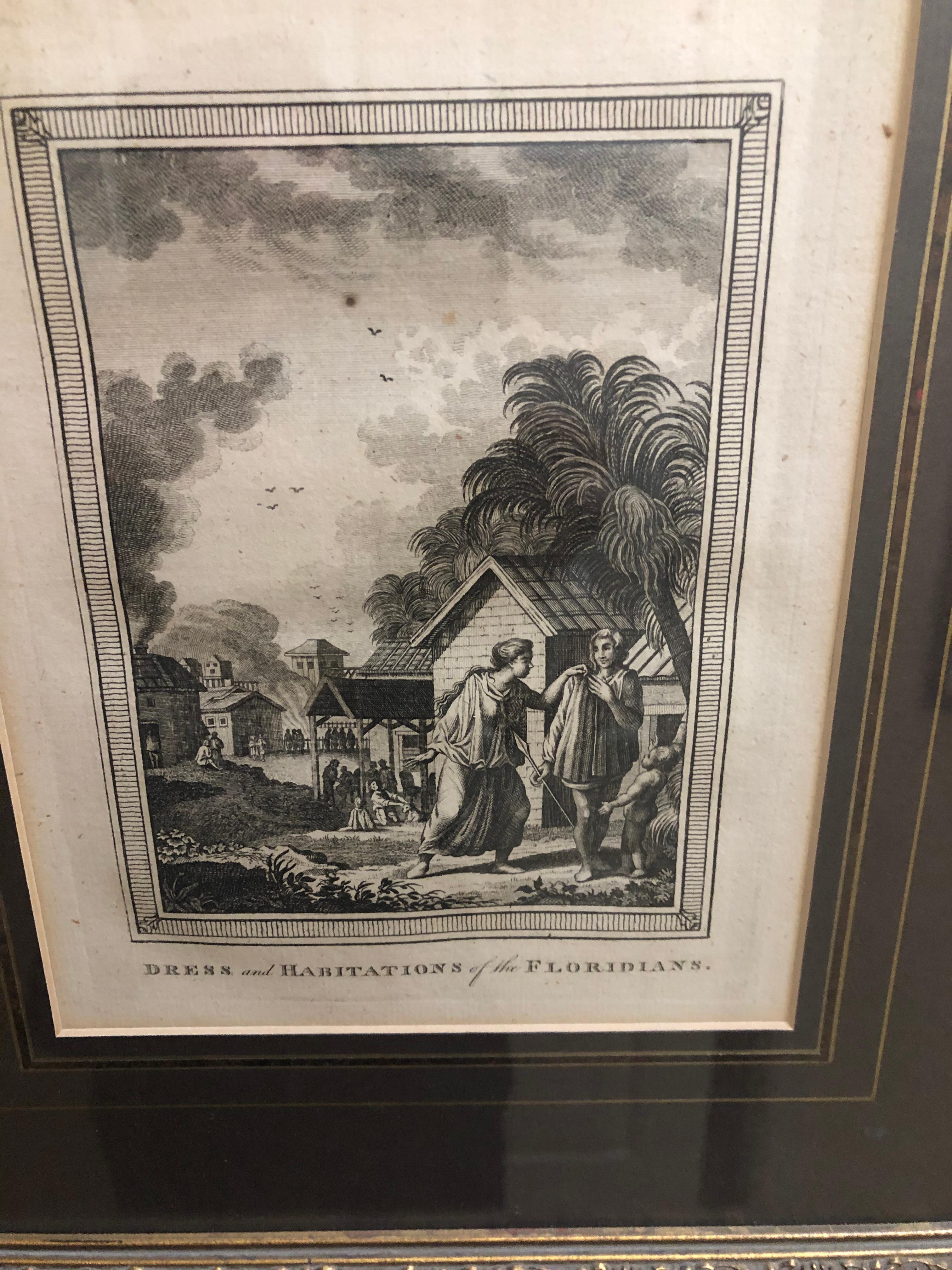 Unknown Figurative Print - 18th Century Native Floridians Etching