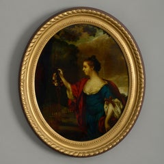 18th Century Reverse Glass Print Depicting Anne Sandby